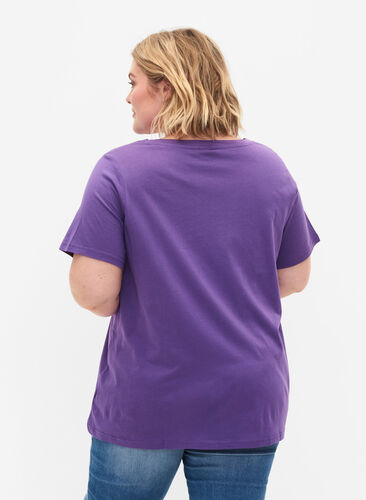 Short sleeve t-shirt with a-shape, Deep Lavender, Model image number 1