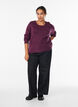 Soft knit with a round neck, Purple, Model image number 1