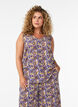 Printed top with v-neck, Blue, Model image number 0