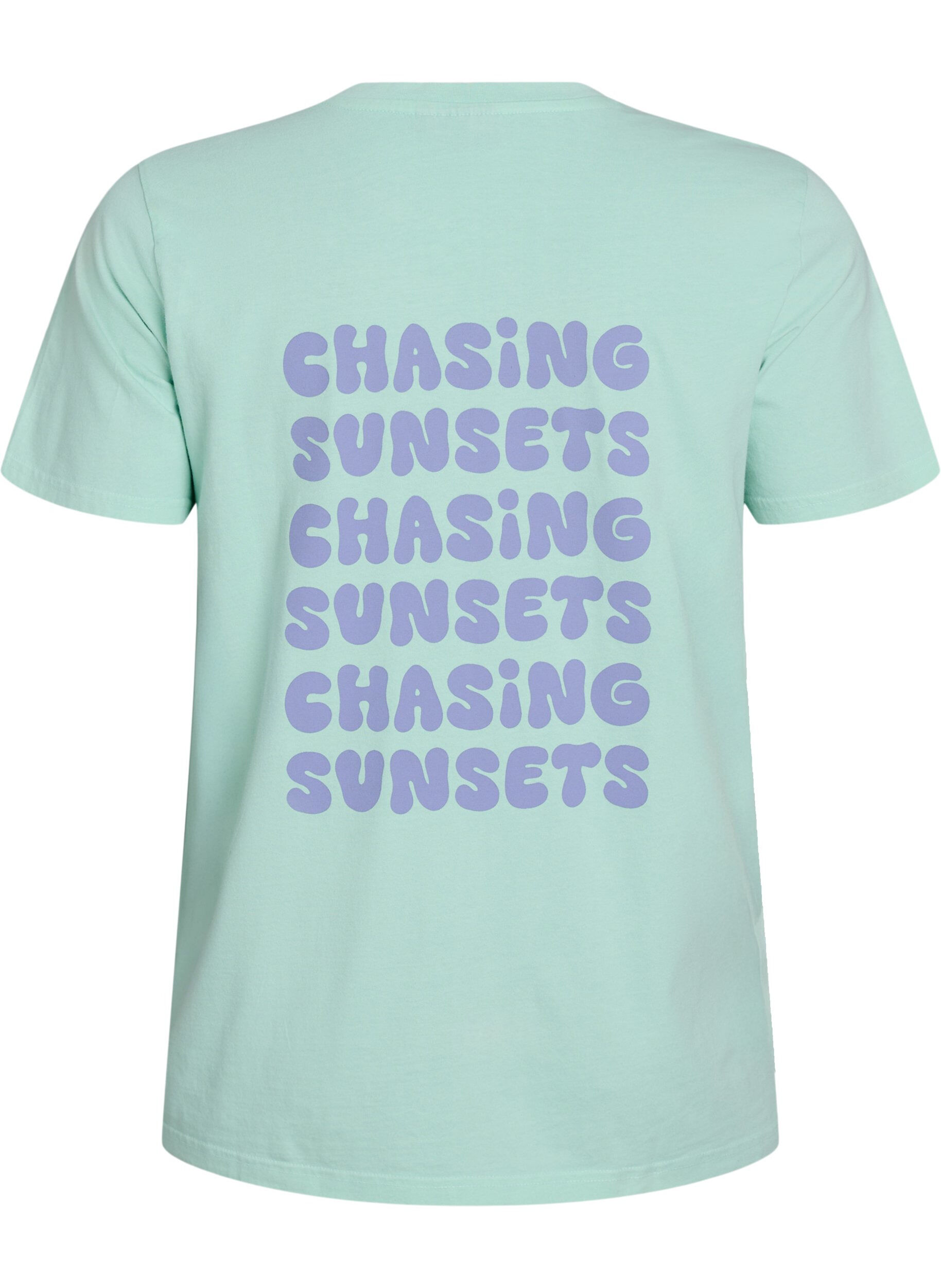 Zizzifashion Organic cotton T-shirt with back print, Green, Packshot image number 1