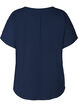 Blouse with short sleeves and a round neckline, Blue, Packshot image number 1