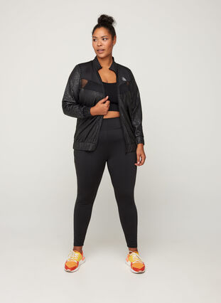 Sports jacket with pattern made up of similar colors, Black, Model image number 2