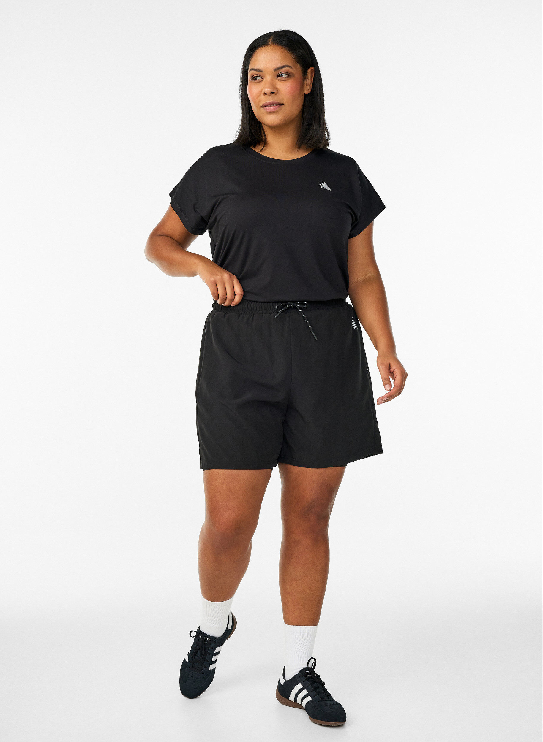 Zizzifashion Training shorts with inner shorts and a phone pocket, Black, Model image number 1