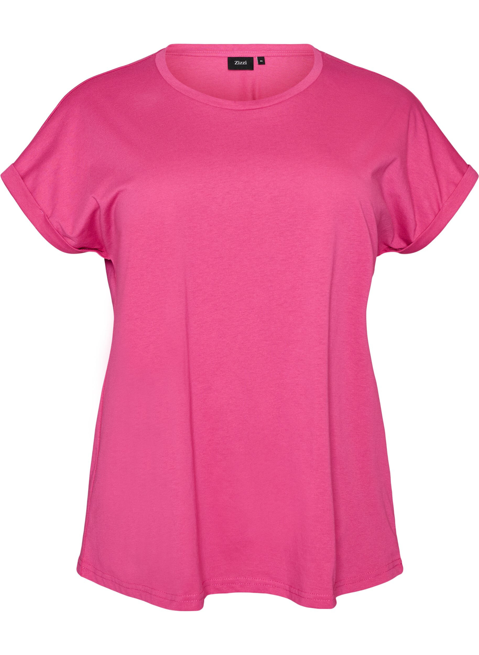 Short-sleeved cotton blend T-shirt