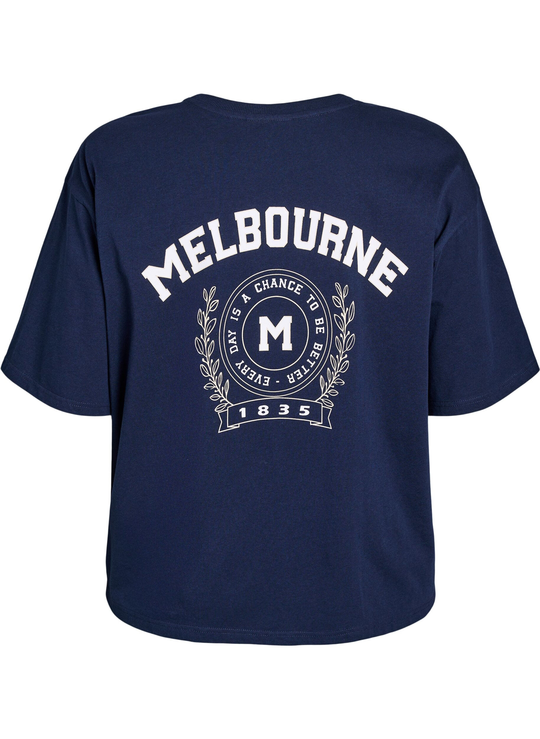 Zizzifashion Oversized T-shirt with back print, Blue, Packshot image number 1