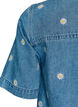Short denim dress with embroidered flowers, Light Blue, Packshot image number 3