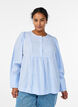 A-line check blouse, Blue, Model image number 0