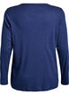 Ribbed night top with long sleeves and buttons, Blue, Packshot image number 1