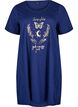 Short-sleeved nightgown in organic cotton, Blue, Packshot image number 0