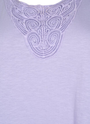 Sleeveless top in cotton, Lavender, Packshot image number 2