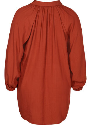 Long-sleeved tunic with a V-neck, Burnt Henna, Packshot image number 1