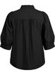 Blouse with 3/4 sleeves and decorative pleats, Black, Packshot image number 1