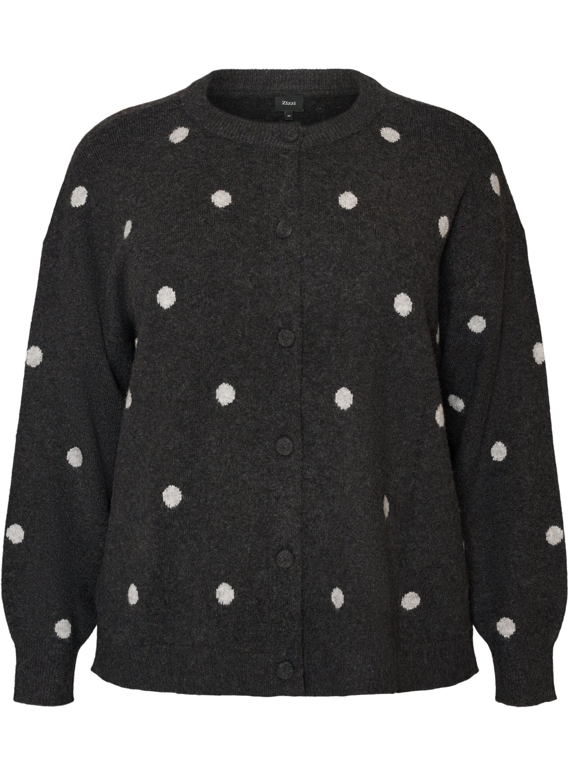 ZizzifashionCardigan with a dotted pattern, Grey, Packshot image number 0