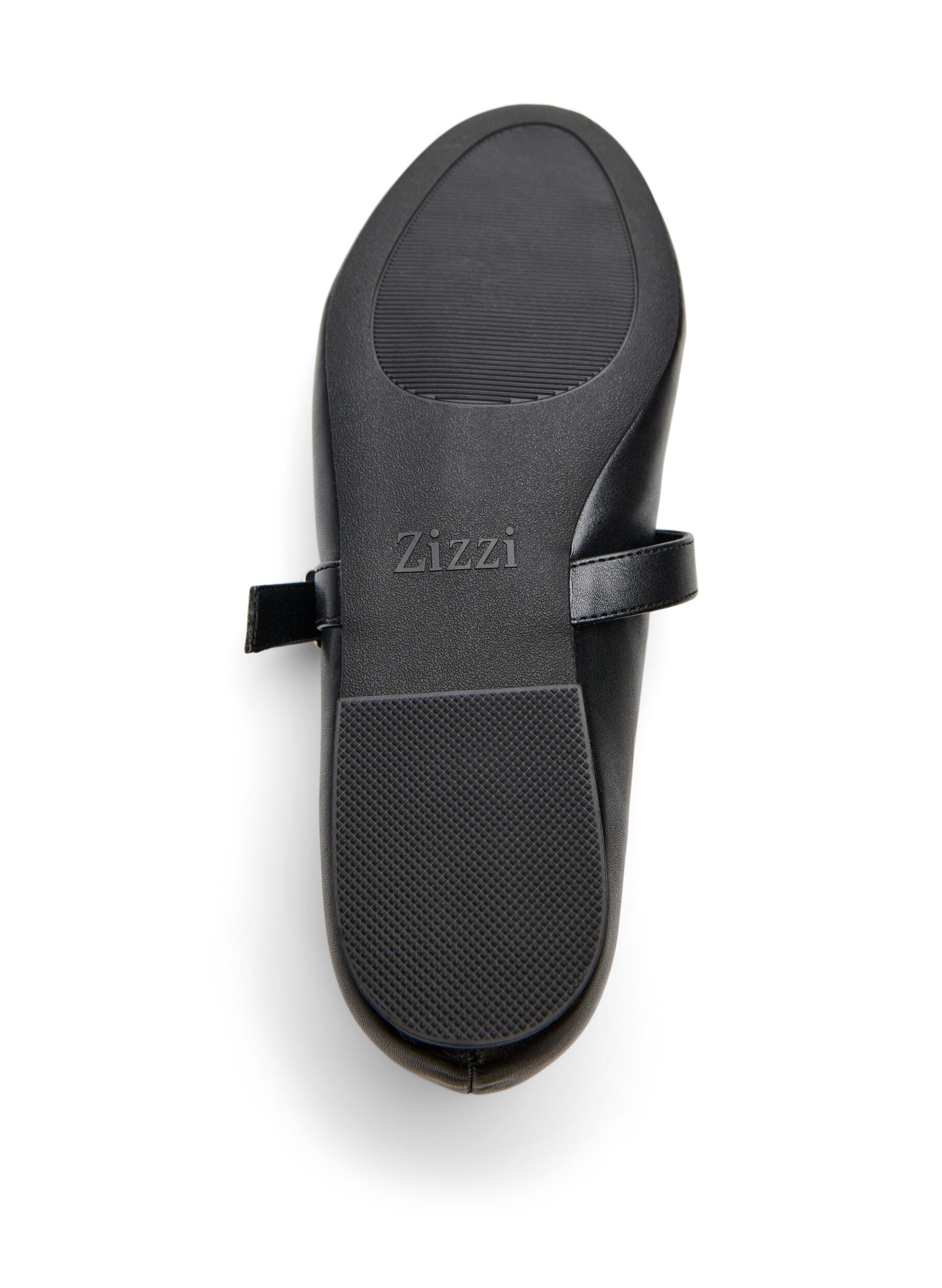 Zizzifashion Ballerina in faux leather with strap, Black, Packshot image number 4