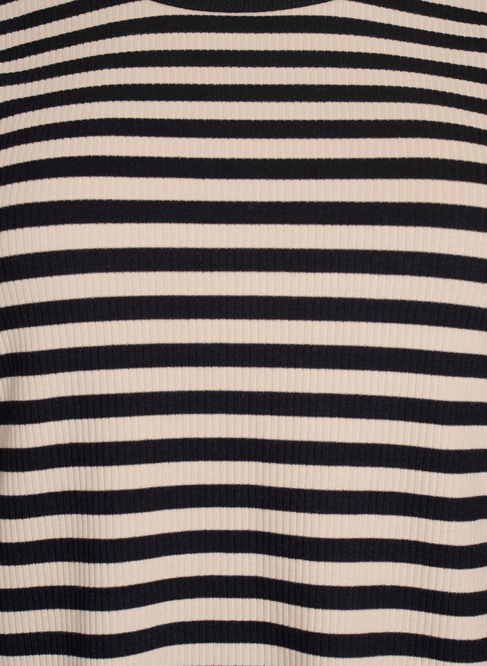 Striped blouse with long sleeves, Black, Packshot image number 2