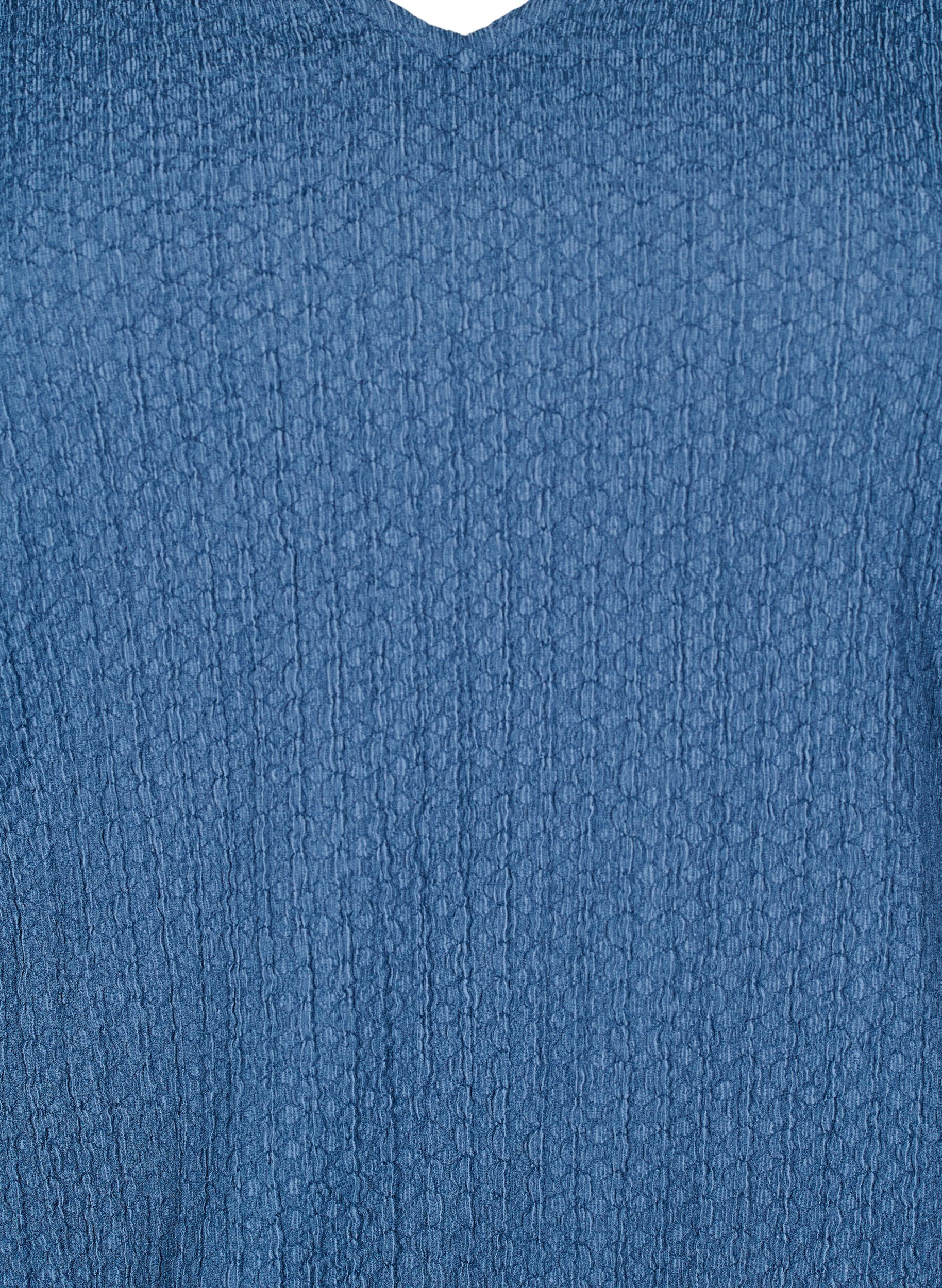 Zizzifashion FLASH - Blouse with texture and long sleeves, Sargasso Sea, Packshot image number 2