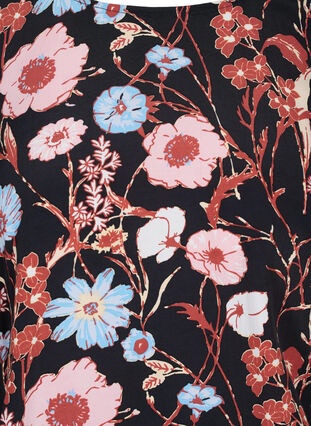 Floral viscose blouse with smock detail, Black Flower AOP, Packshot image number 2