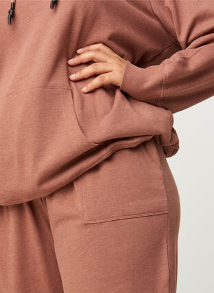 Marled sweatpants with pockets, Cognac Melange, Model image number 1