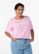 T-shirt with TENCEL™ Lyocell and stripes, Pink, Model image number 0