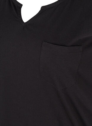 Plain-coloured top in cotton, Black, Packshot image number 2