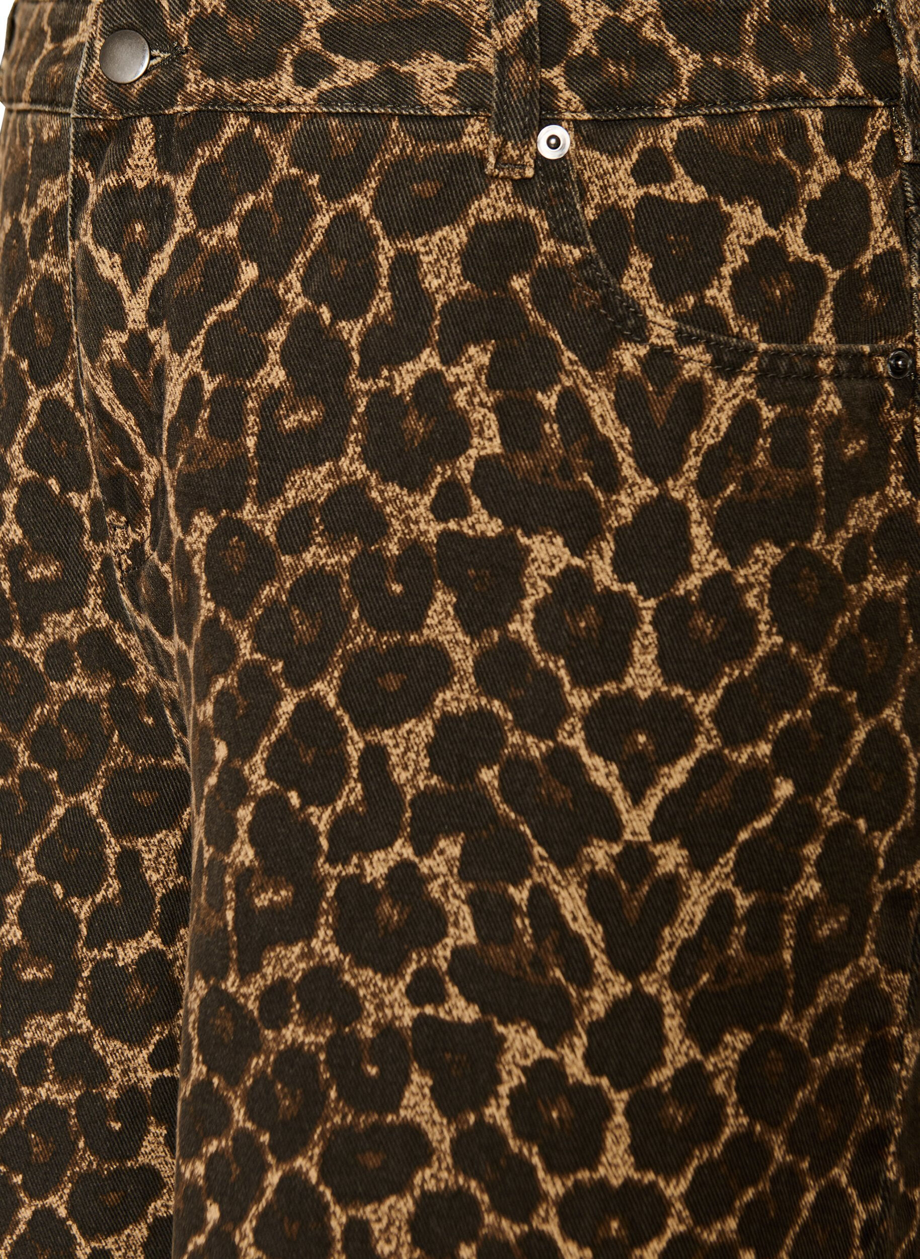 Zizzifashion Leopard print denim Bermuda shorts, Brown, Packshot image number 2