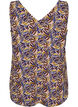 Printed top with v-neck, Blue, Packshot image number 1