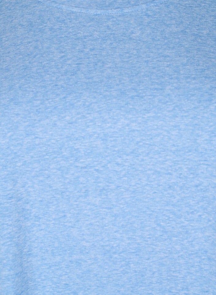 Melange t-shirt with short sleeves, Light Blue, Packshot image number 2