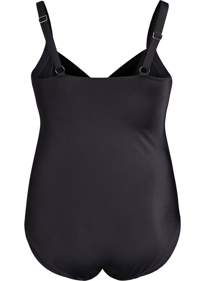 Swimsuit with underwire and ruched effect, Black, Packshot image number 1