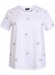 T-shirt in organic cotton with embroidered motifs, White, Packshot image number 0