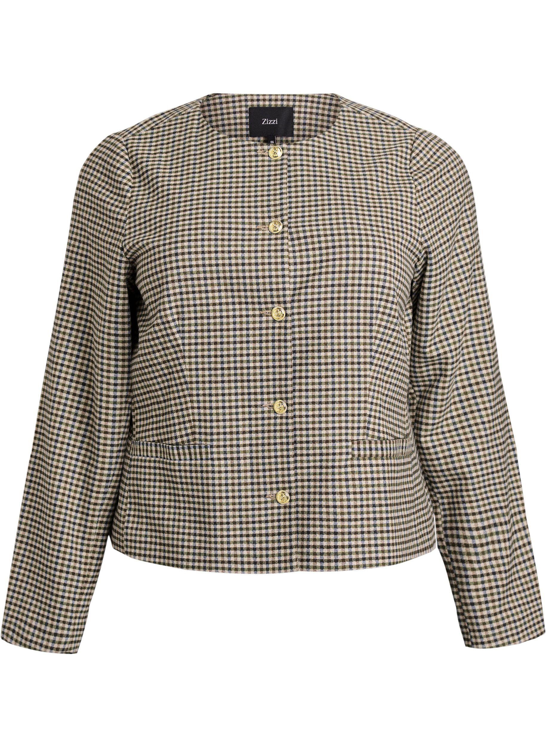 Short jacket with gold-coloured buttons