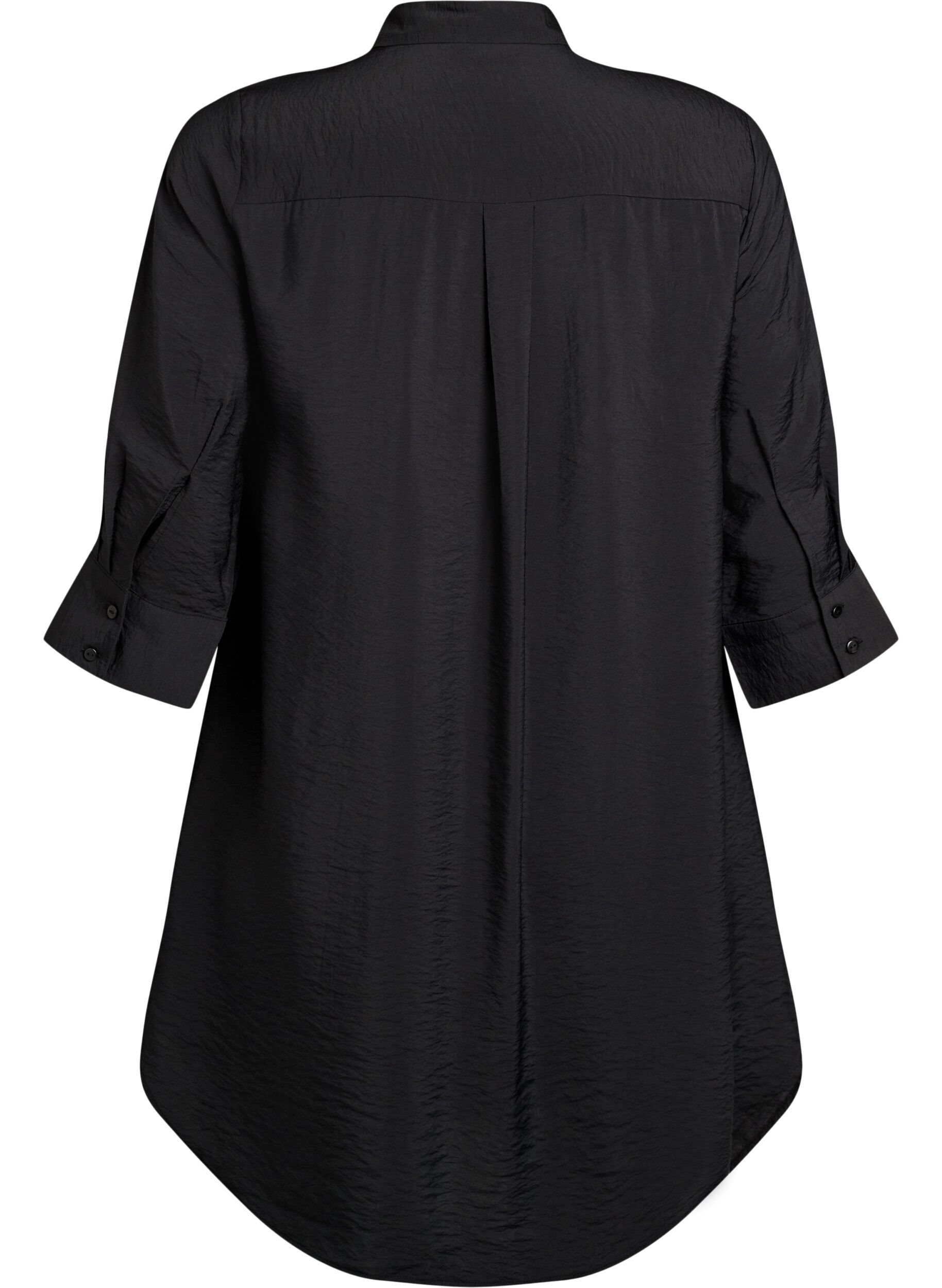 ZizzifashionShort dress with collar and chest pocket, Black, Packshot image number 1