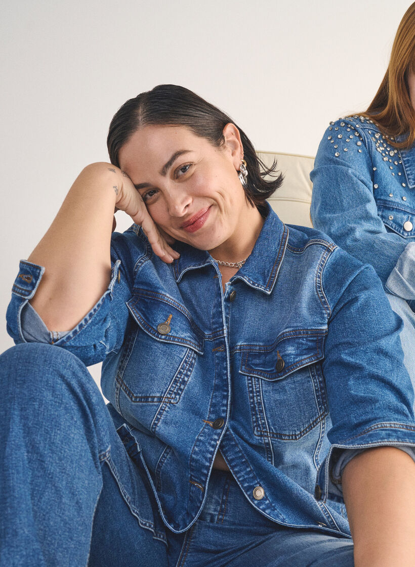 Denim jacket with a classic cut, Light Blue, Image image number 0