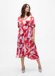 Satin wrap dress with print, Geranium Graphic AOP, Model image number 0
