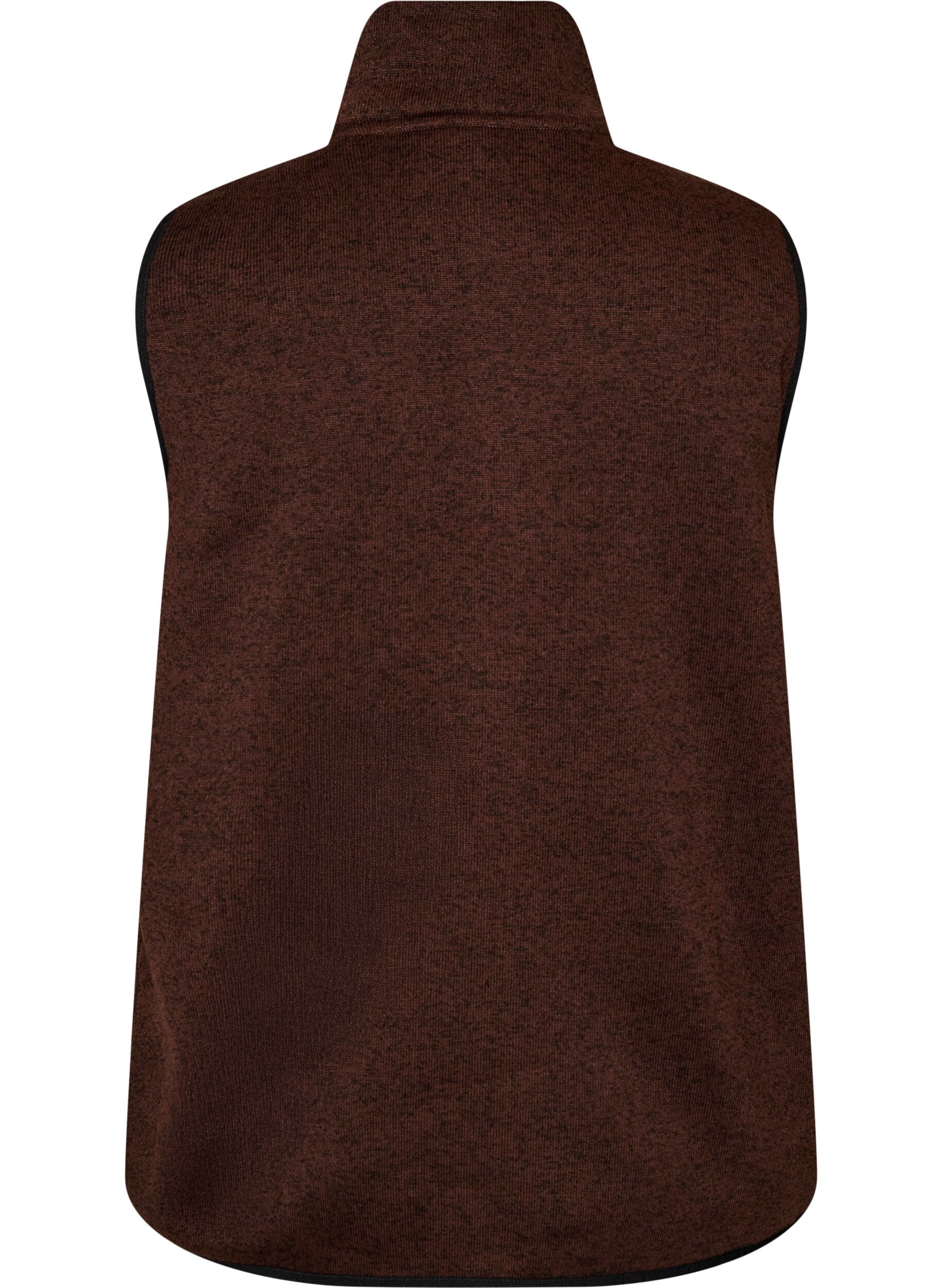Zizzifashion Vest with high neck and zipper, Brown, Packshot image number 1