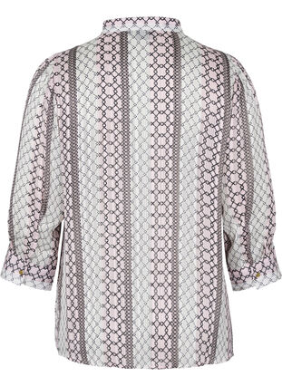 Printed shirt with 3/4 sleeves, Pale Lilac AOP, Packshot image number 1