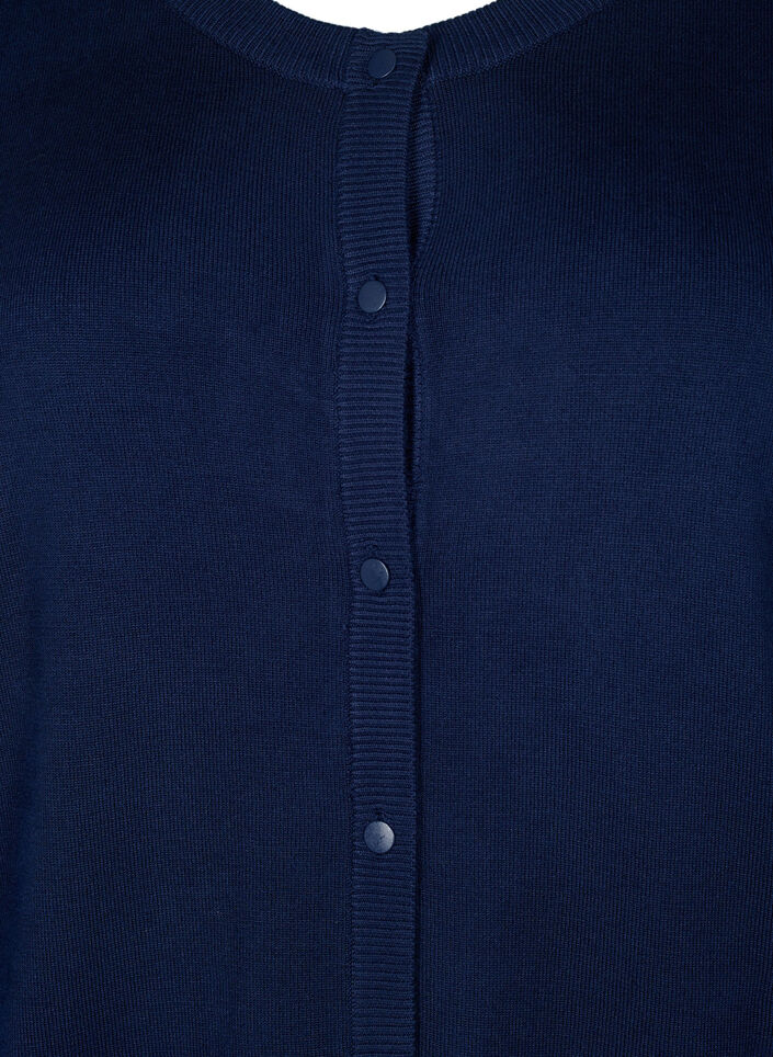 Viscose knit cardigan with buttons, Navy Blazer, Packshot image number 2