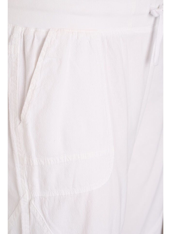 Cotton Capri trousers , White, Packshot image number 2