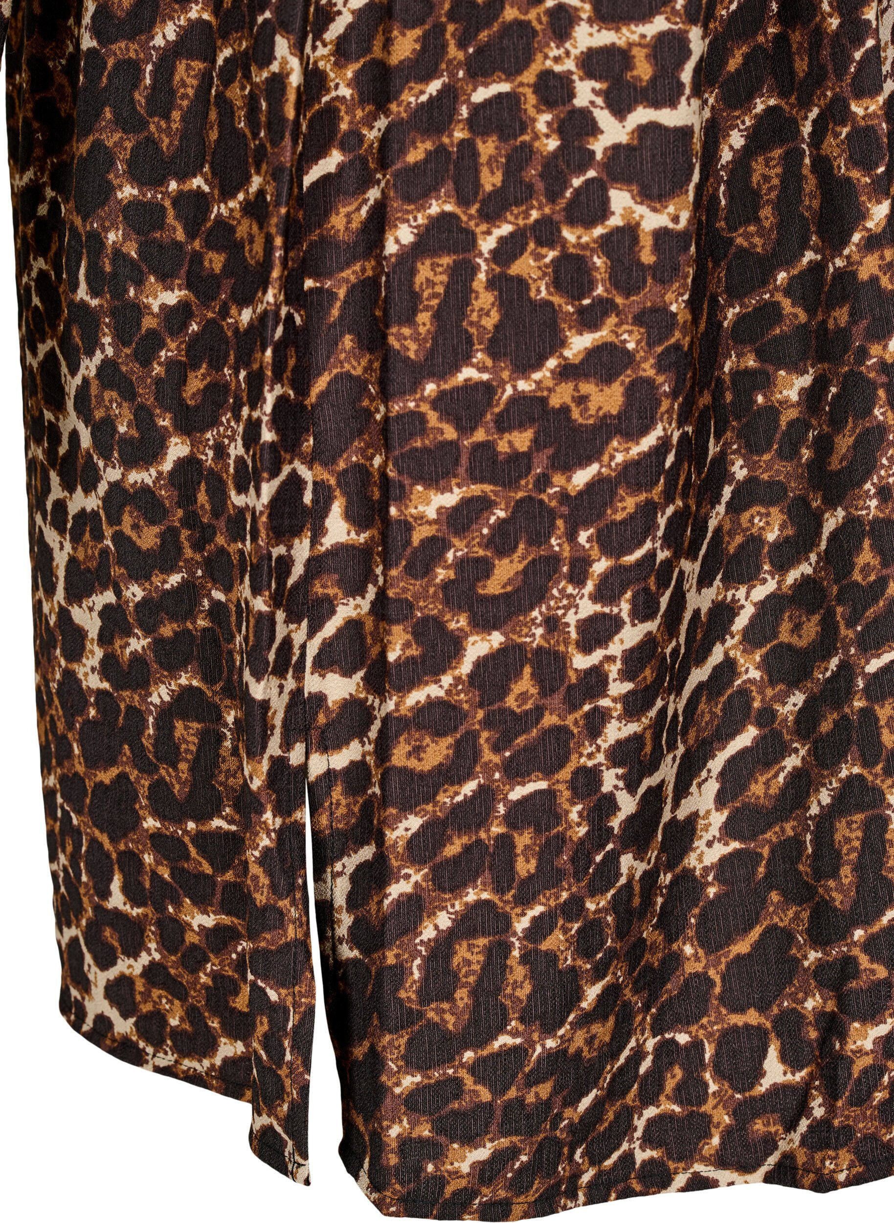 Zizzifashion Shirt dress with tie belt and long sleeves, Brown, Packshot image number 3