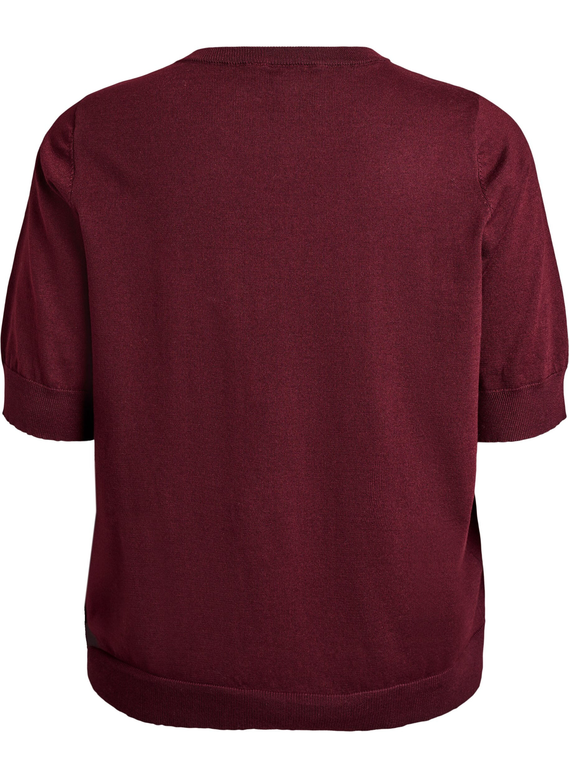 Zizzifashion Fine-knit blouse with short sleeves, Red, Packshot image number 1