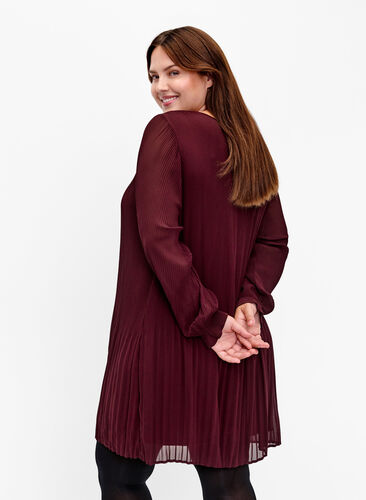 Pleated tunic with long sleeves, Fudge, Model image number 1