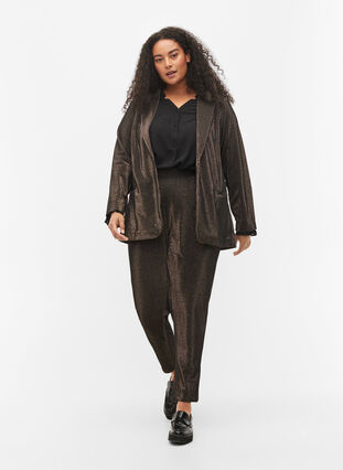 Top with long sleeves and button closure, Black, Model image number 2