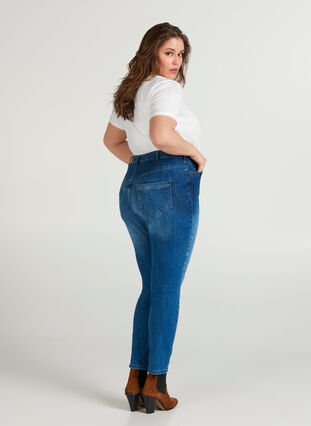 Extra slim Nille jeans with a high waist, Dark blue denim, Model image number 0