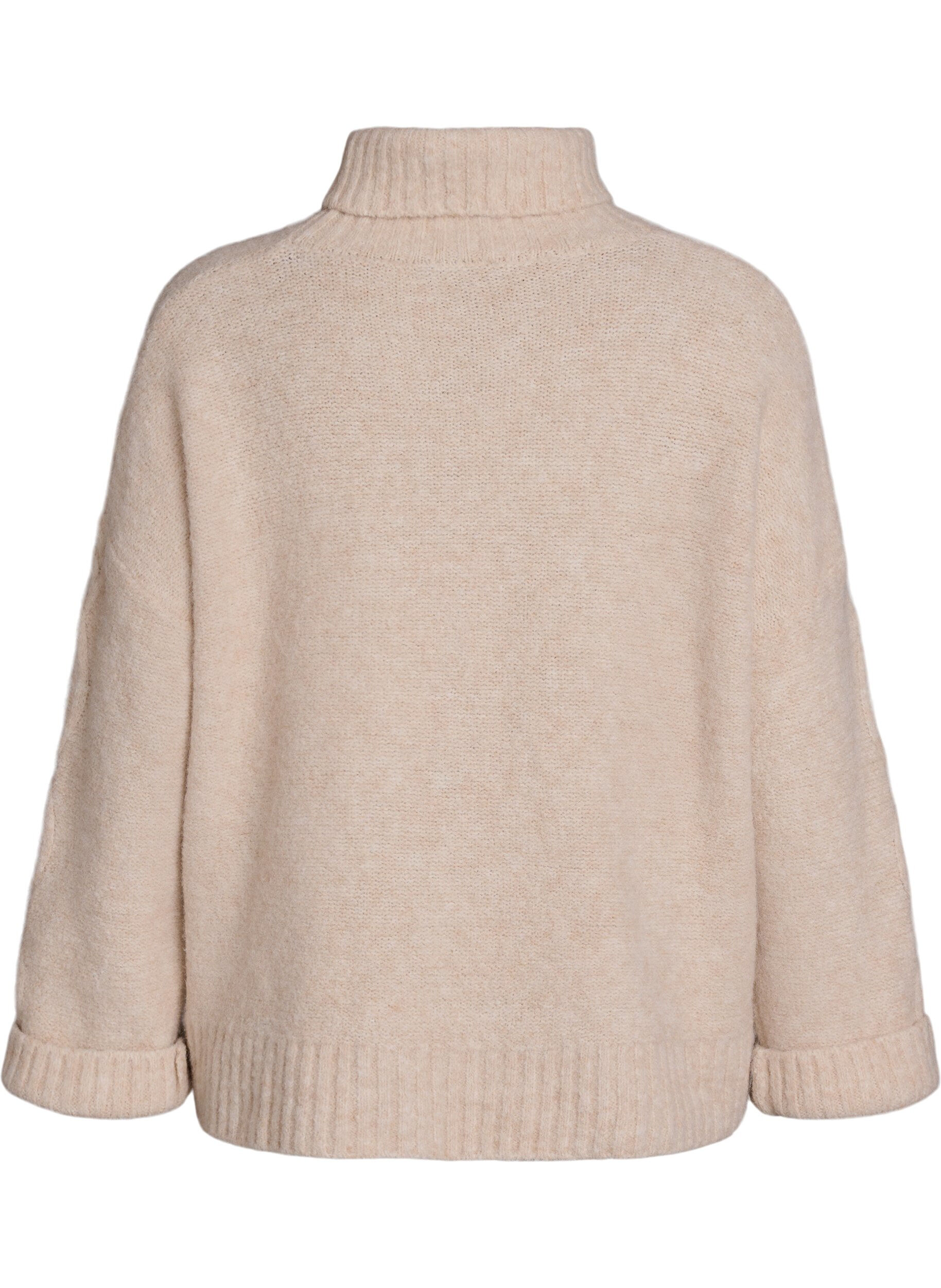 ZizzifashionJumper with turtleneck and cable knit, Vanilla, Packshot image number 1