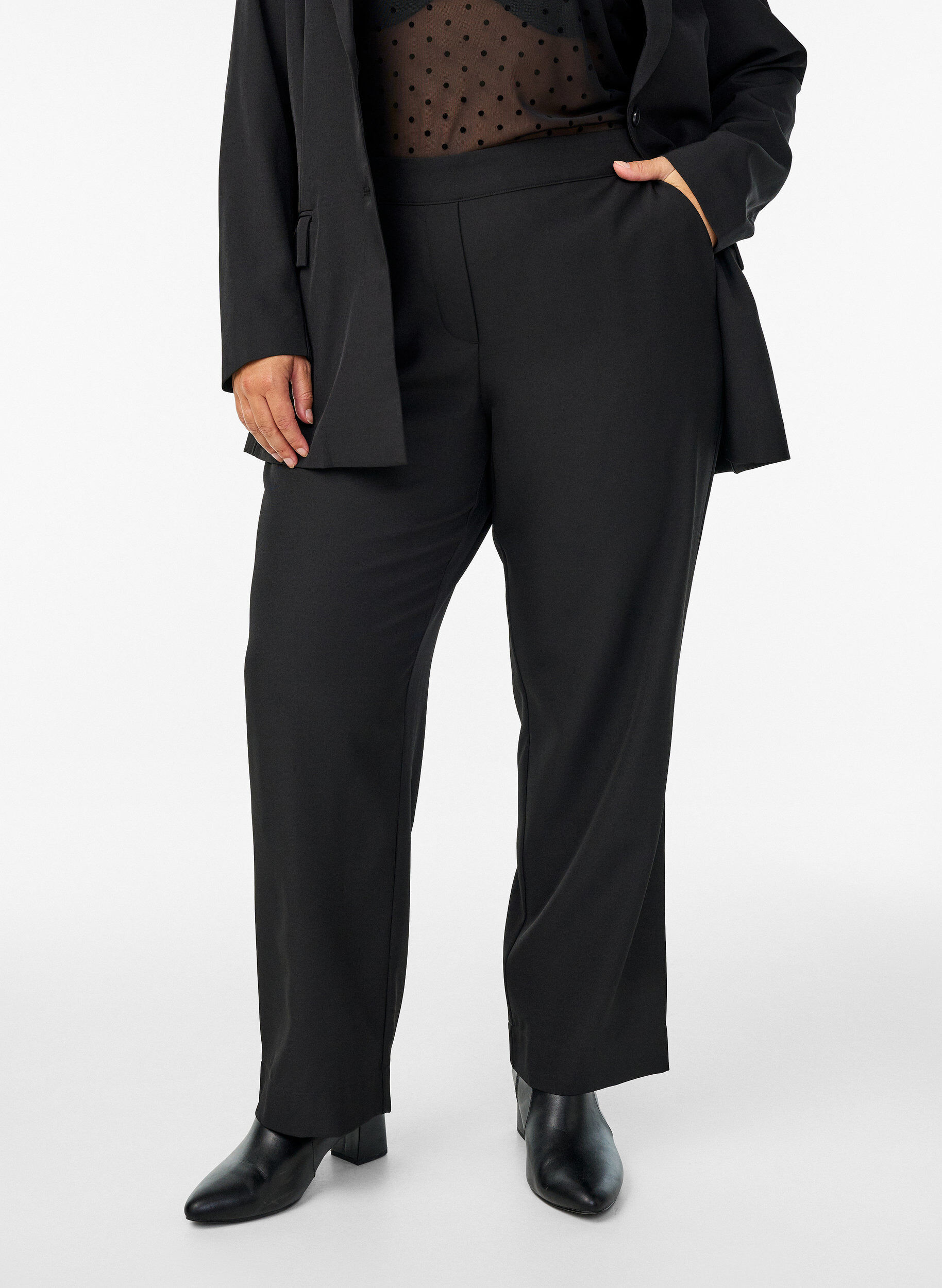 ZizzifashionLoose trousers with pockets, Black, Model image number 2