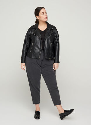 Short jacket in faux leather, Black, Model image number 3