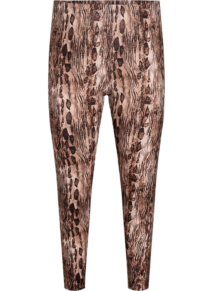 Viscose leggings with print, Brown, Packshot image number 0