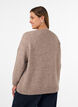 Knitted blouse with rhinestones and studs, Beige, Model image number 2