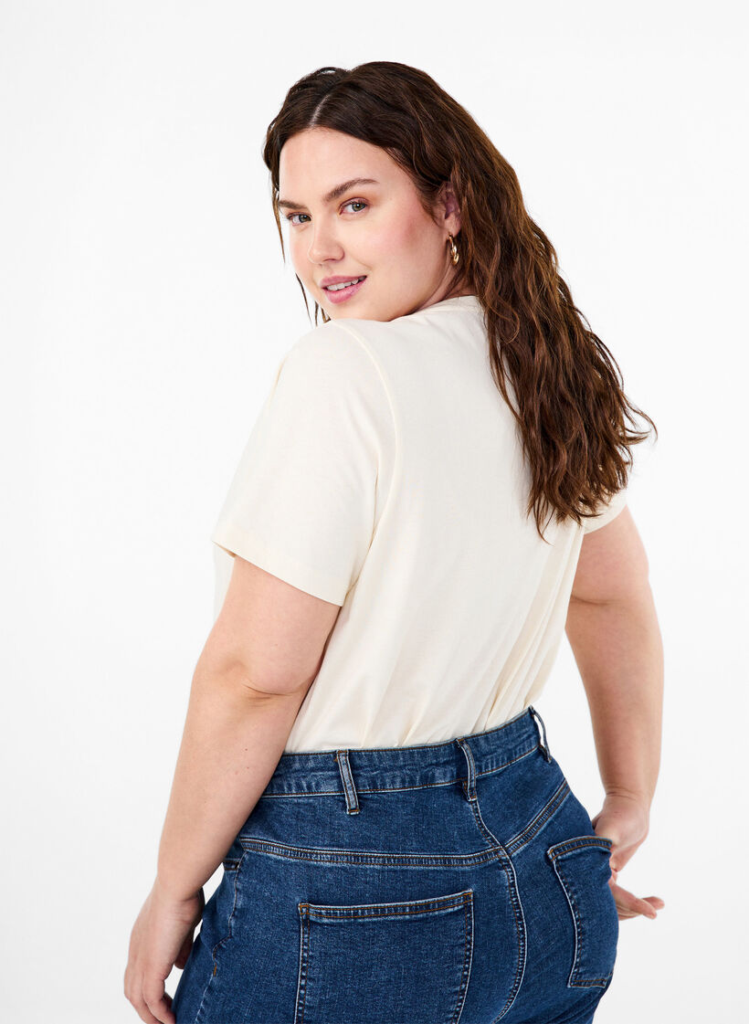 Cotton T-shirt with text motif, Antique W. W. Howard, Model image number 1