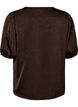 Satin blouse with bows and elbow-length sleeves, Brown, Packshot image number 1