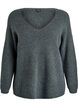 Knitted blouse with V-neck and raglan sleeves, Green, Packshot image number 0